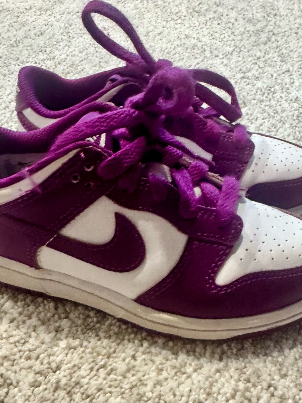 Nike Kids Purple and White Low-Top Sneakers